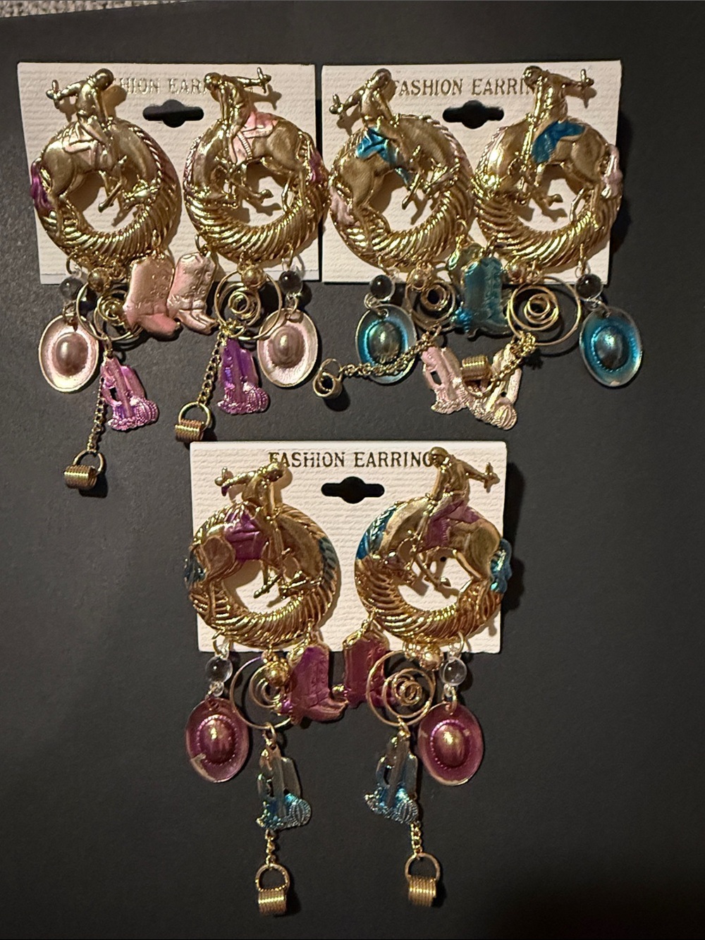 Cowboy Rodeo horse earrings pick your pair